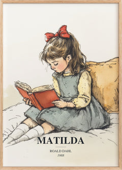 Matilda Book Watercolour Illustration by Roald Dahl