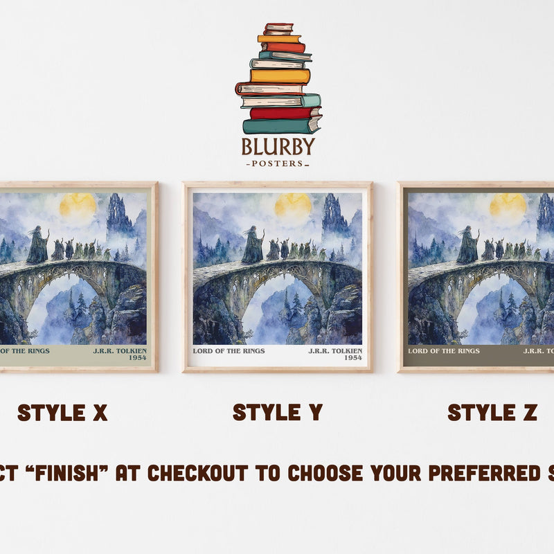 Lord Of The Rings literary print in frame leaning in hallway – fantasy wall art