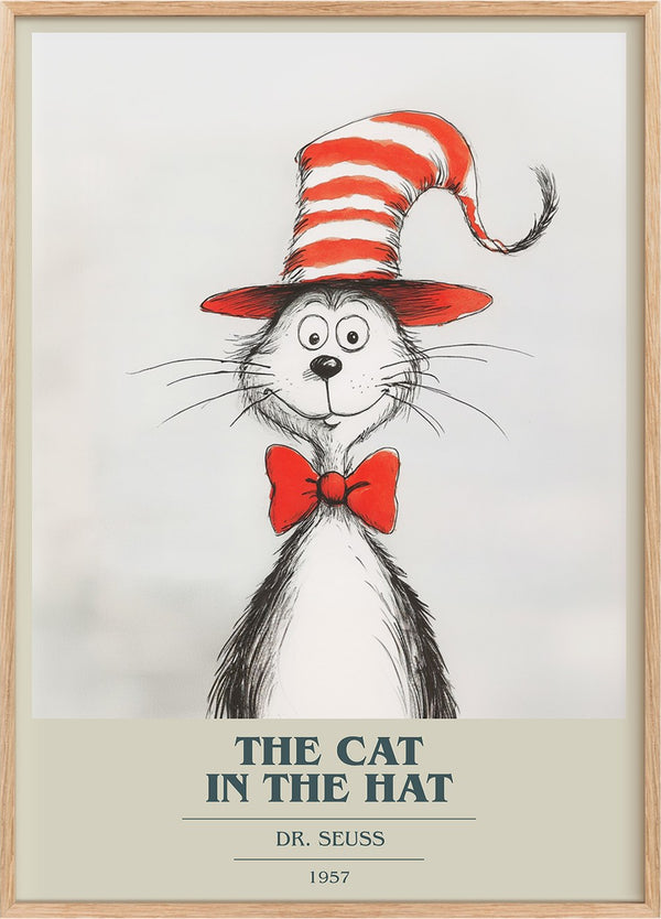 The Cat in the Hat Book Cover Poster by Dr. Seuss