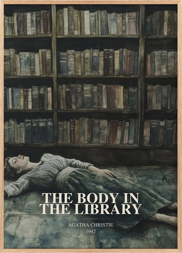 Body In The Library Book Watercolour Illustration by Agatha Christie