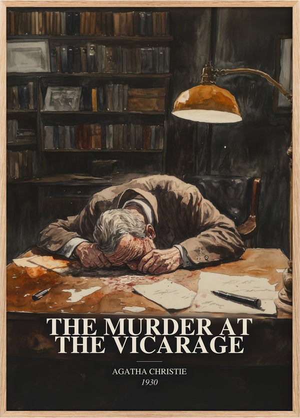 Murder At The Vicarage Book Watercolour Illustration by A. Christie
