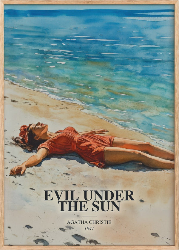 Evil Under The Sun Book Watercolour Illustration by Agatha Christie