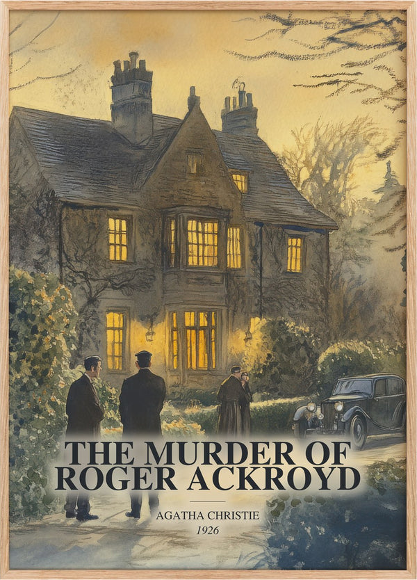 Murder Of Roger Ackroyd Book Watercolour Illustration by A. Christie