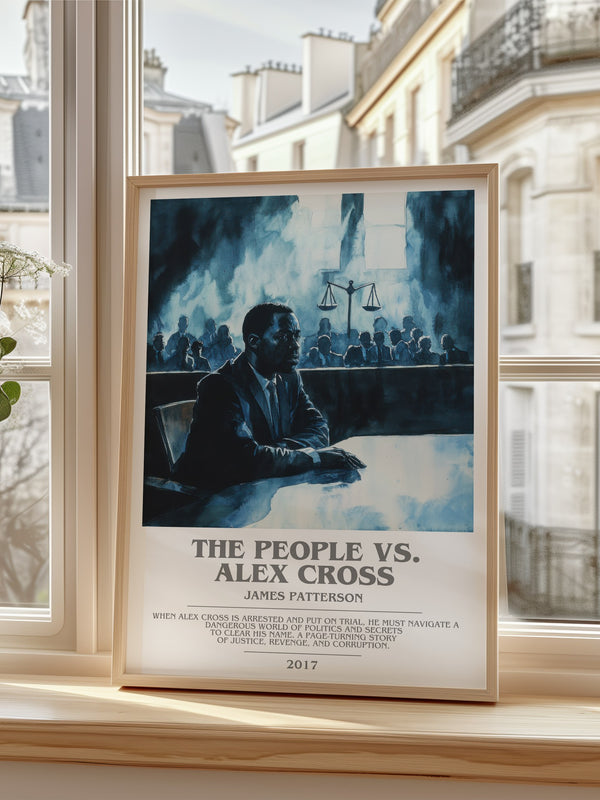 The People Vs. Alex Cross Bookish Wall Art by James Patterson – framed print by a bright window