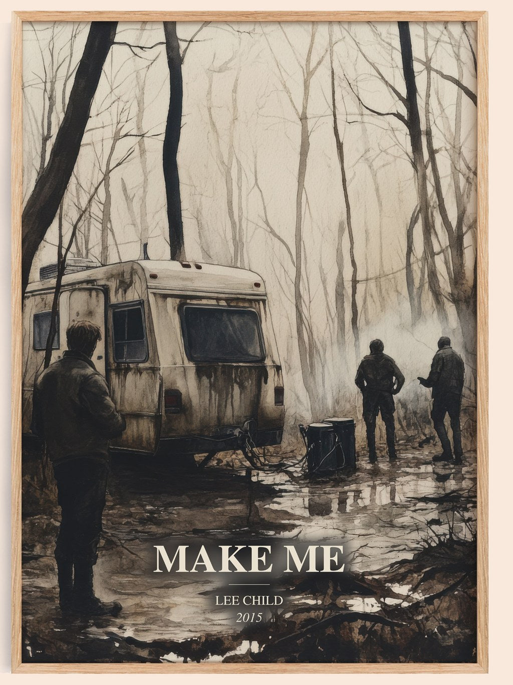 Make Me watercolour book poster by Lee Child – framed literary art print