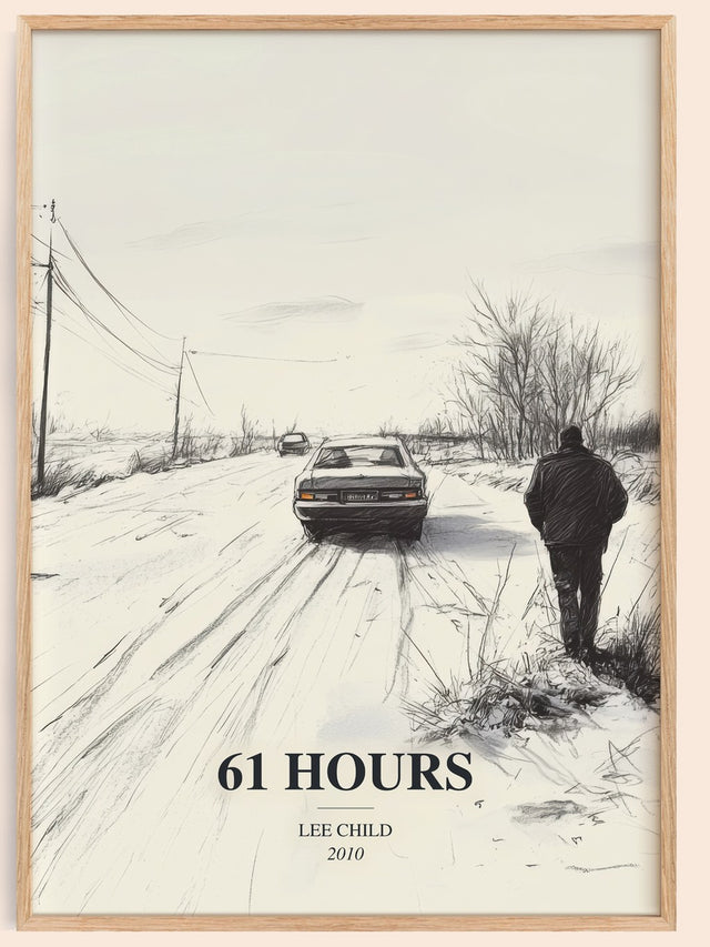 61 Hours Book Watercolour Illustration by Lee Child