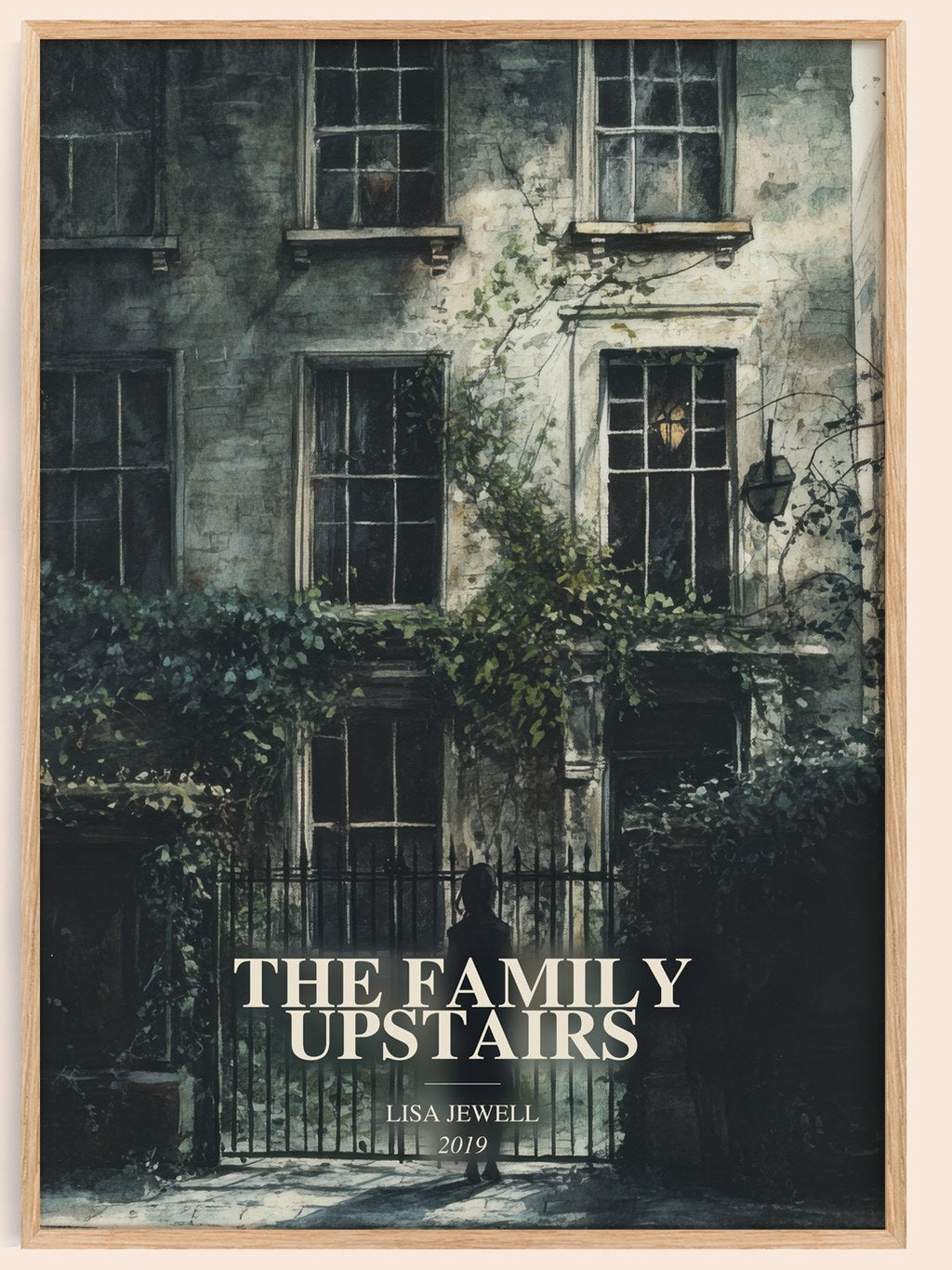 The Family Upstairs watercolour book poster by Lisa Jewell – framed literary art print