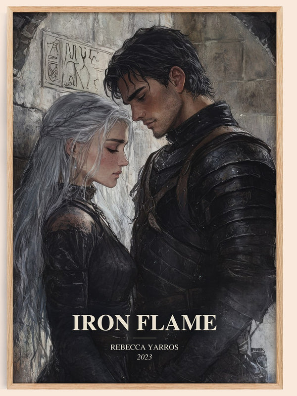 Iron Flame watercolour book poster by Rebecca Yarros – framed literary art print