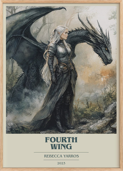 Fourth Wing Book Cover Poster by Rebecca Yarros