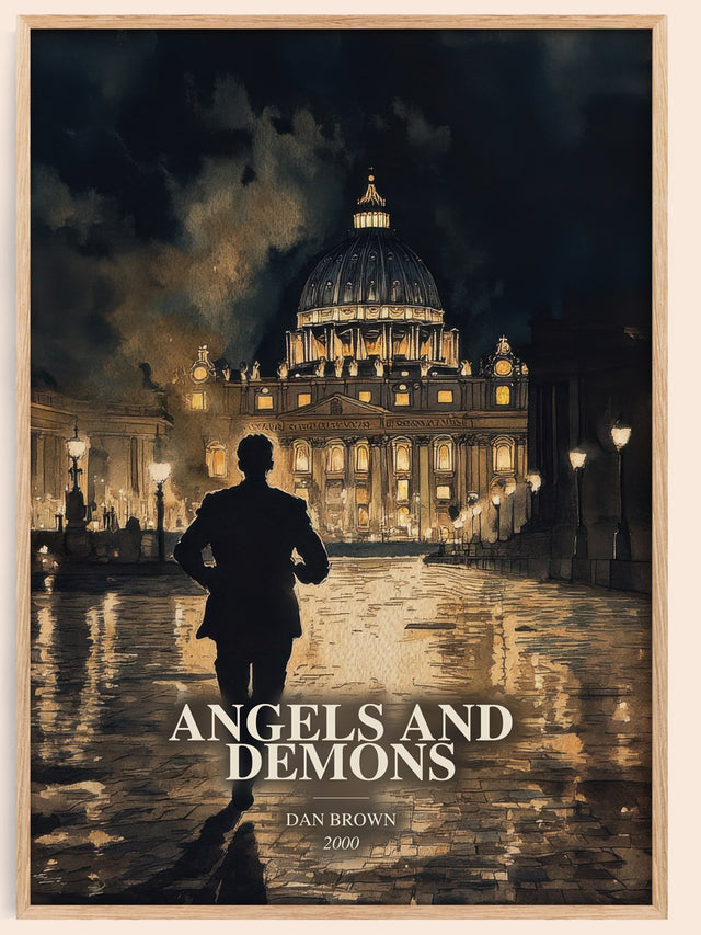 Angels And Demons Book Watercolour Illustration by Dan Brown