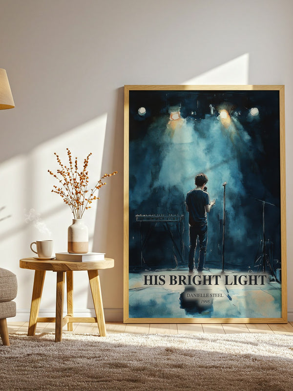 His Bright Light watercolour print in frame leaning in hallway – memoir wall art