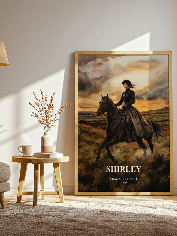 Shirley watercolour print in frame leaning in hallway – classic literature wall art