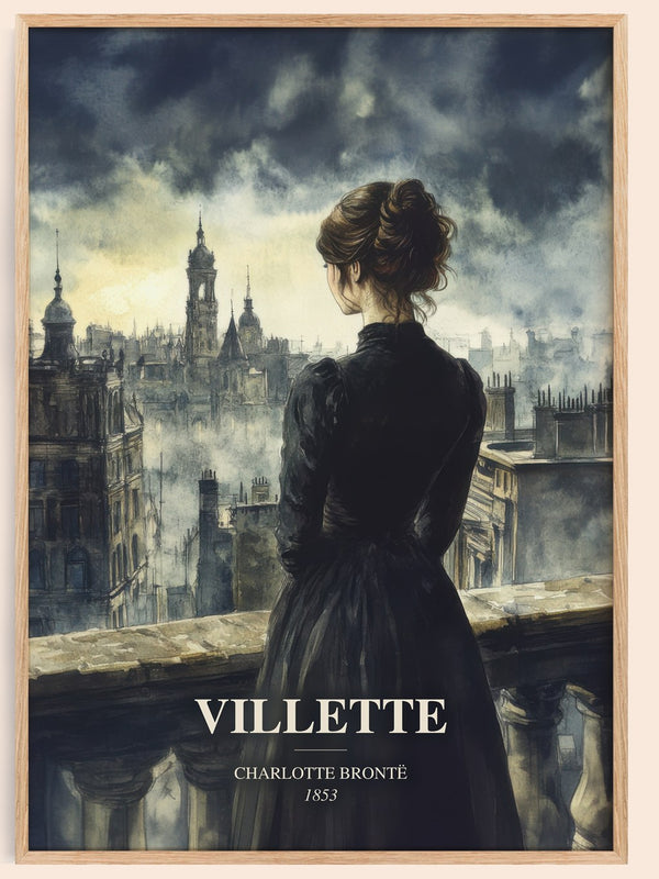Villette watercolour book poster by Charlotte Brontë – framed literary art print