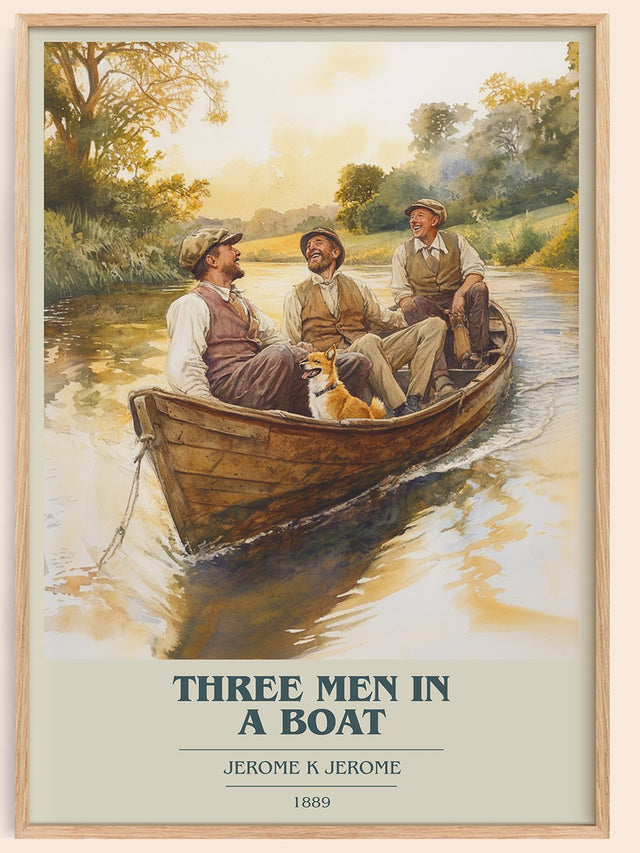 Three Men in a Boat Book Cover Poster by Jerome K. Jerome
