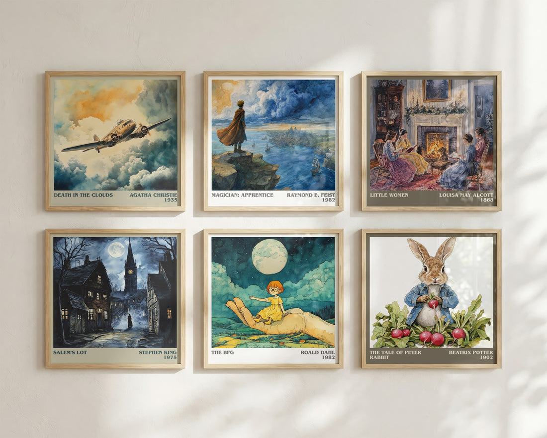 The BFG Literary Art Print by Roald Dahl – square print in a six-frame gallery wall