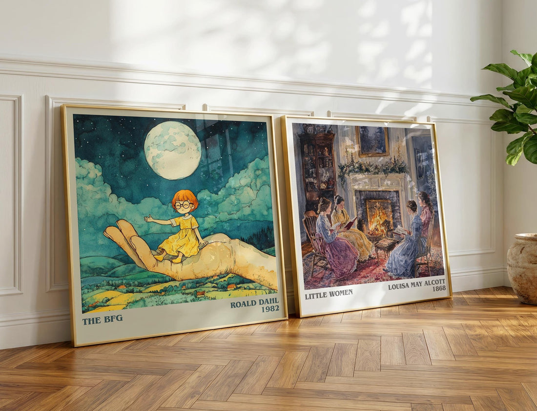 The BFG Literary Art Print by Roald Dahl – large square framed print leaning against a wall