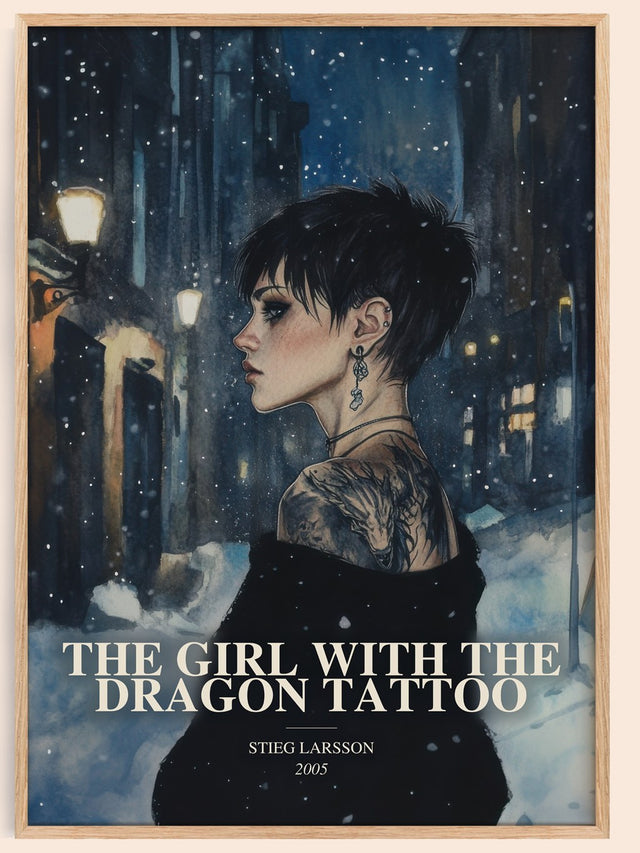 Girl With The Dragon Tattoo Book Watercolour Illustration – S. Larsson