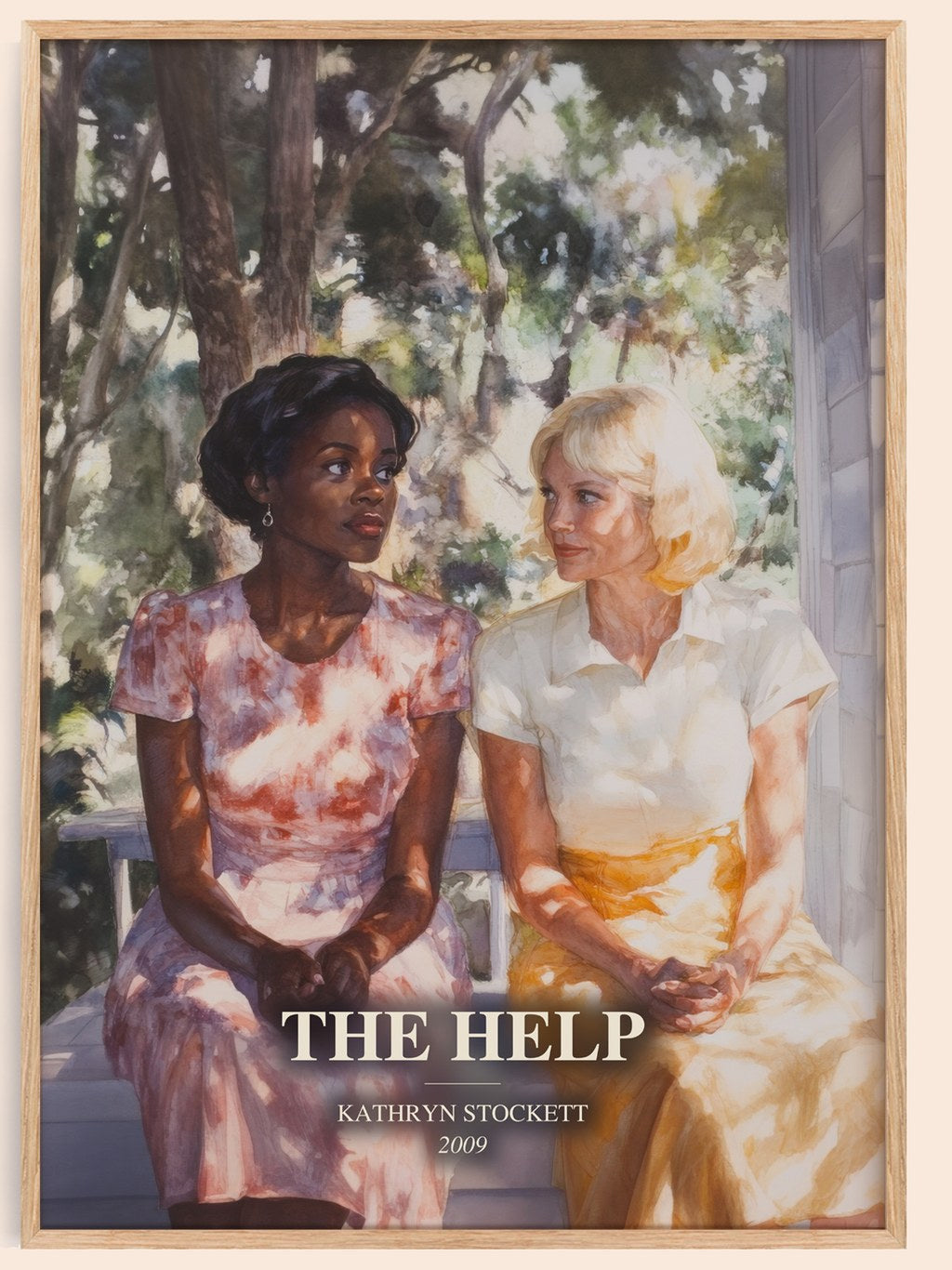 The Help watercolour book poster by Kathryn Stockett – framed literary art print