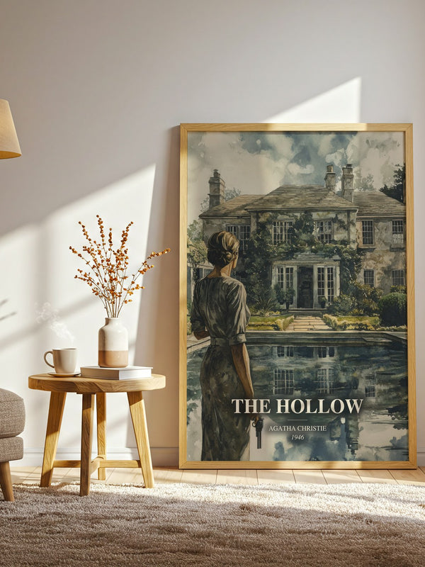 The Hollow watercolour print in frame leaning in hallway – mystery wall art