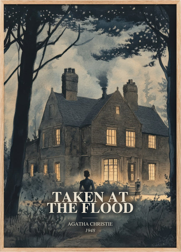 Taken At The Flood Book Watercolour Illustration by Agatha Christie