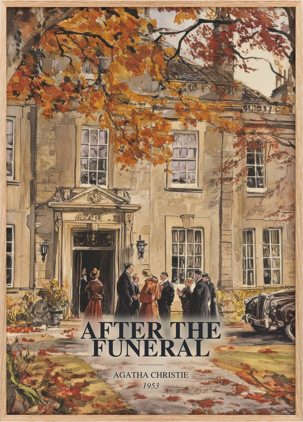 After The Funeral Book Watercolour Illustration by Agatha Christie