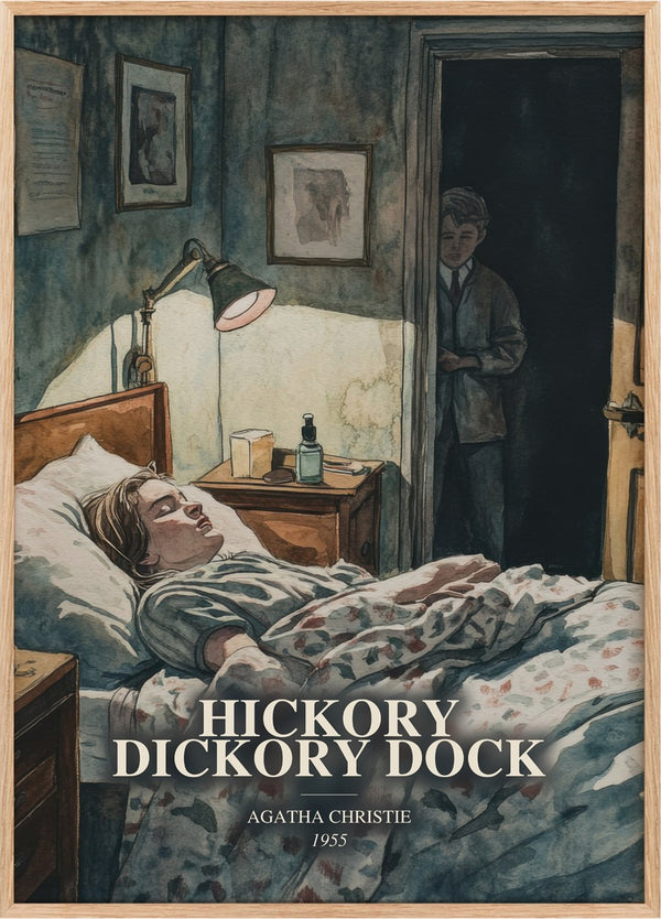 Hickory Dickory Dock Book Watercolour Illustration by Agatha Christie