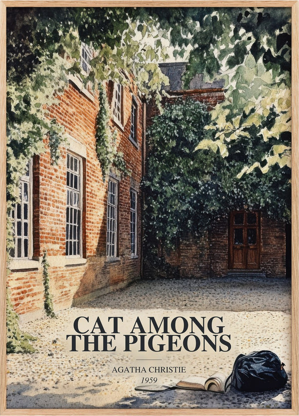 Cat Among The Pigeons Book Watercolour Illustration by Agatha Christie