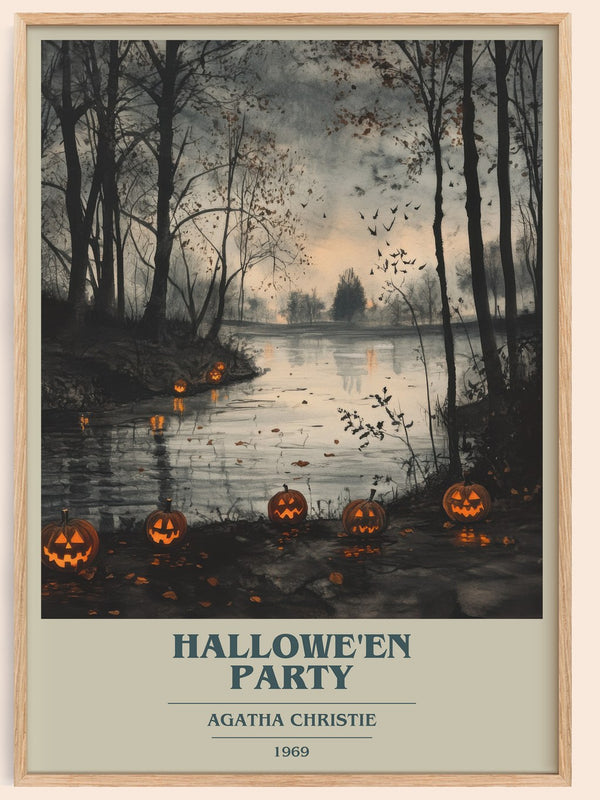 Hallowe'en Party Book Cover Poster by Agatha Christie – framed poster