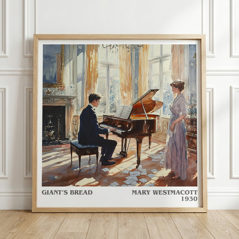 Giant’s Bread literary print in frame leaning in hallway – romance wall art