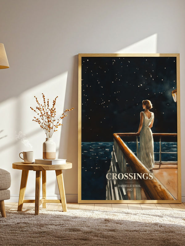 Crossings watercolour print in frame leaning in hallway – romance wall art