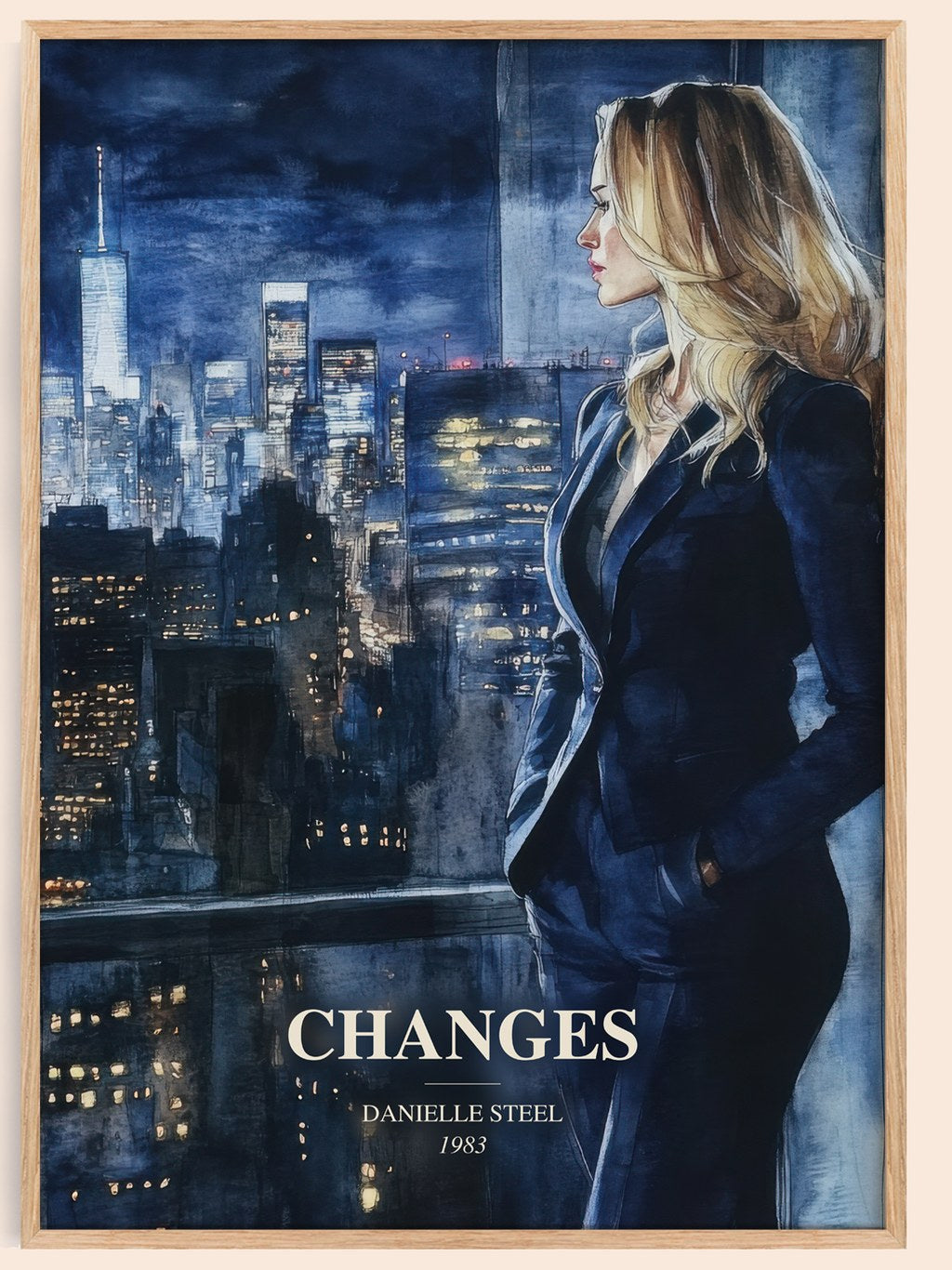 Changes watercolour book poster by Danielle Steel – framed literary art print