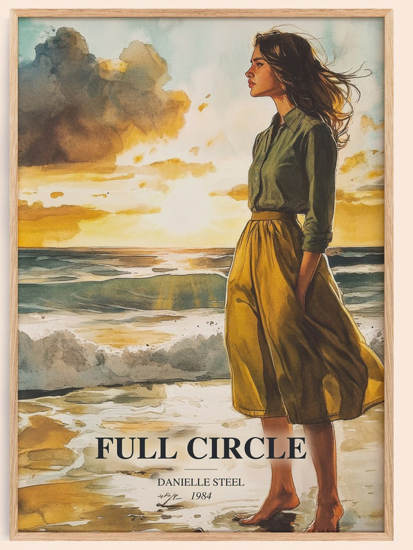 Full Circle watercolour book poster by Danielle Steel – framed literary art print