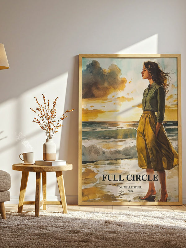 Full Circle watercolour print in frame leaning in hallway – romance wall art