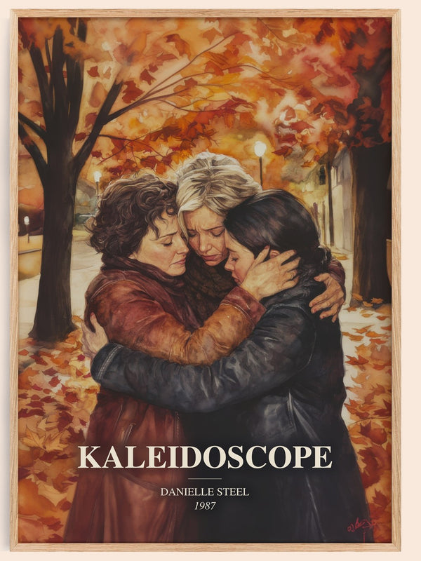 Kaleidoscope watercolour book poster by Danielle Steel – framed literary art print