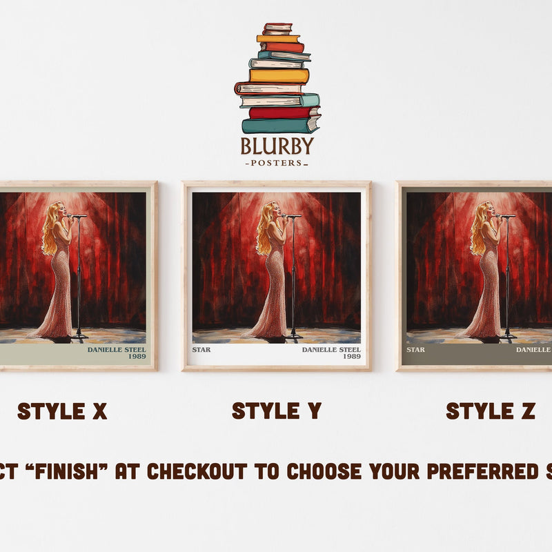 Star literary print in frame leaning in hallway – romance wall art