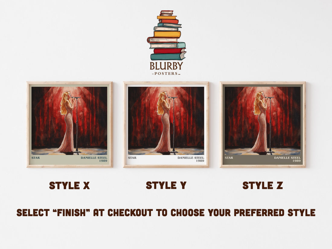 Star literary print in frame leaning in hallway – romance wall art (mockup)