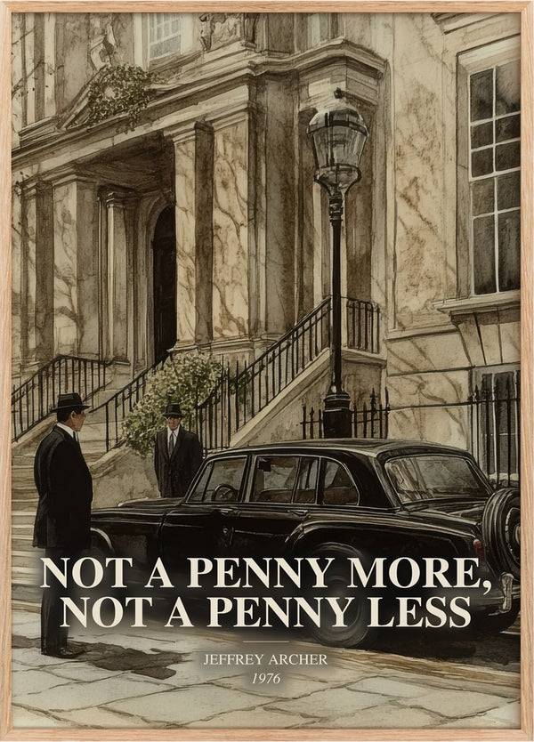 Not A Penny More, Not A Penny Less Book Watercolour Illustration by Jeffrey Archer