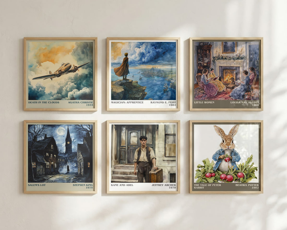 Kane and Abel Literary Art Print by Jeffrey Archer – square print in a six-frame gallery wall