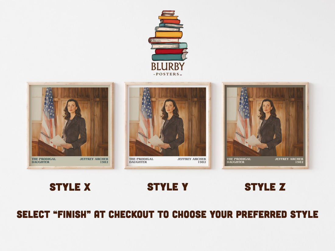 The Prodigal Daughter literary art print colour and style options – Jeffrey Archer book art (mockup)