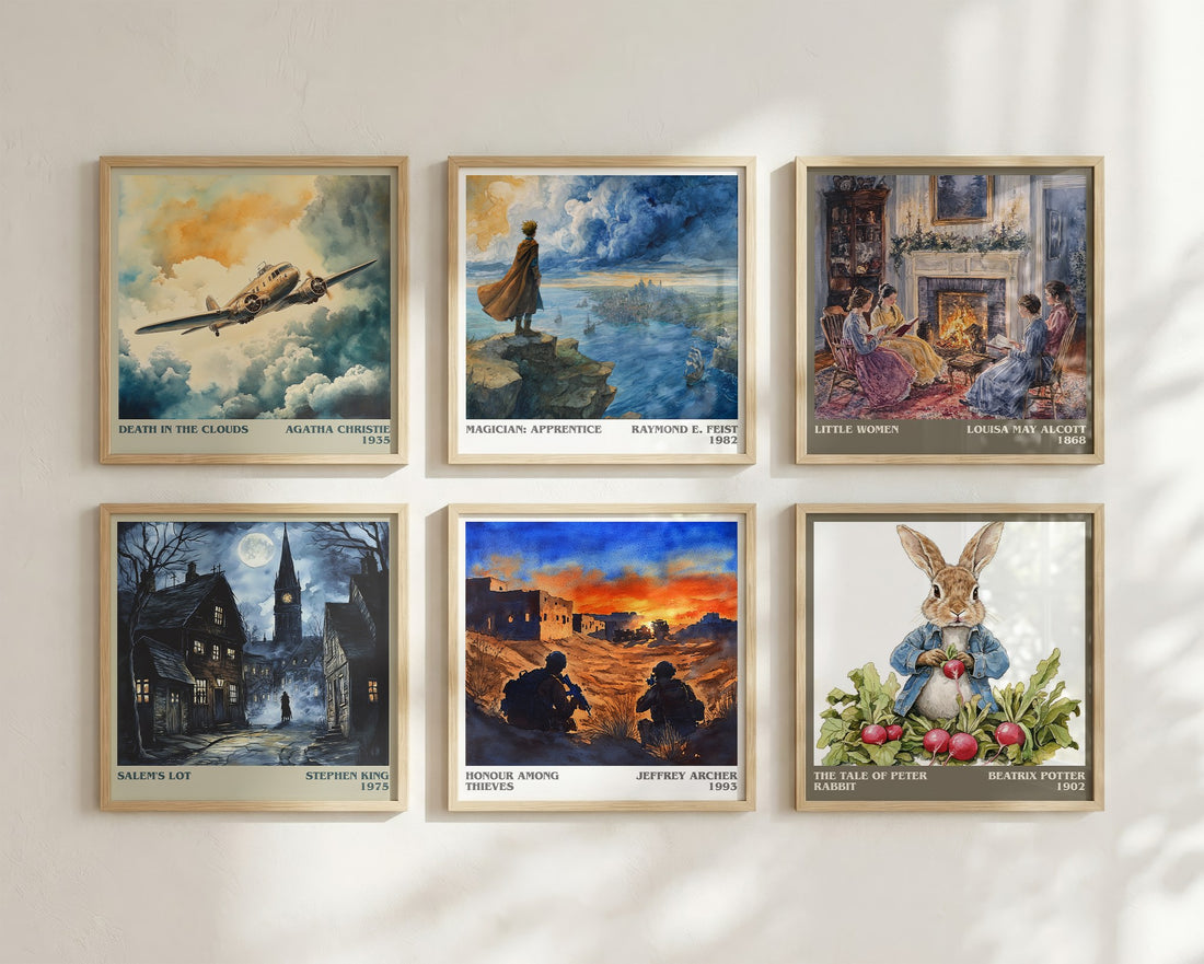 Honour Among Thieves Literary Art Print by Jeffrey Archer – square print in a six-frame gallery wall