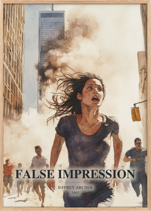 False Impression Book Watercolour Illustration by Jeffrey Archer