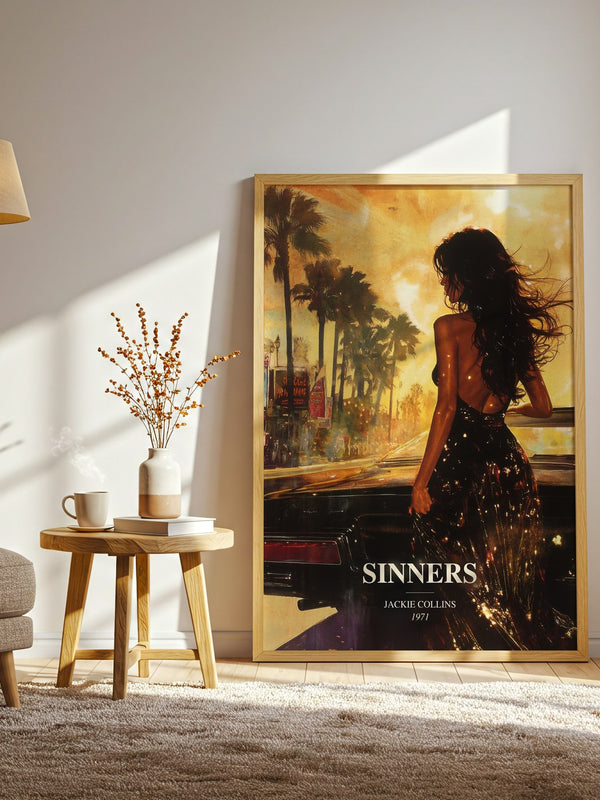 Sinners watercolour print in frame leaning in hallway – romance wall art