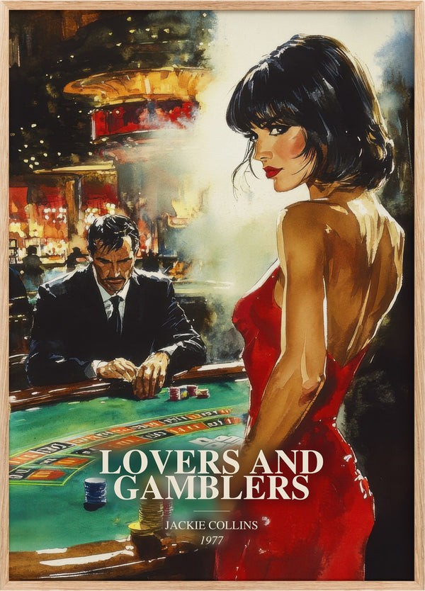 Lovers And Gamblers Book Watercolour Illustration by Jackie Collins