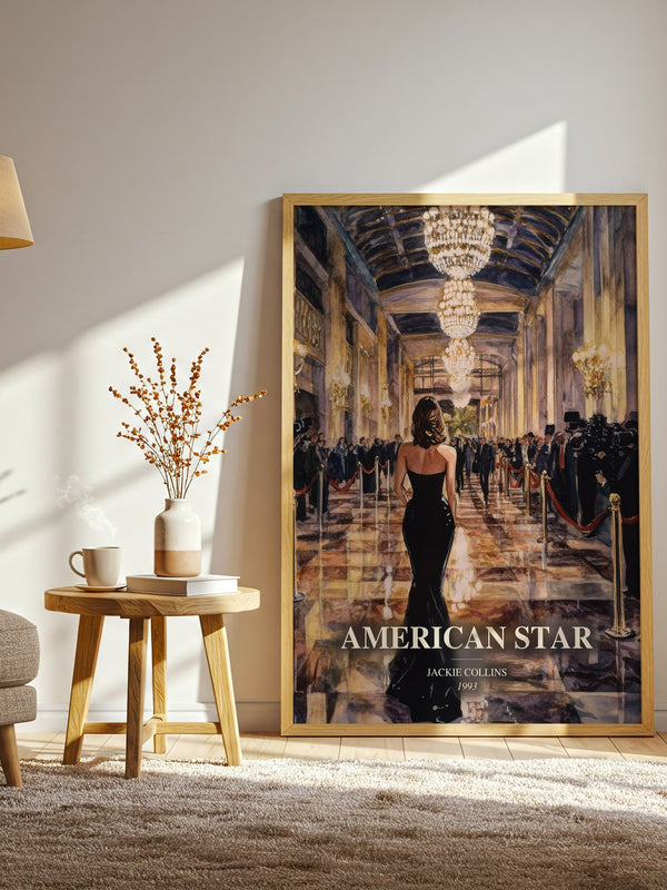 American Star watercolour print in frame leaning in hallway – romance wall art