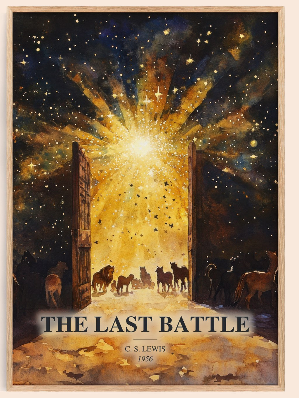 The Last Battle watercolour book poster by C. S. Lewis – framed literary art print