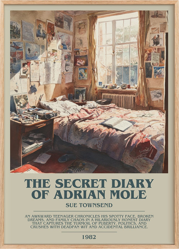 The Secret Diary Of Adrian Mole Bookish Wall Art by Sue Townsend