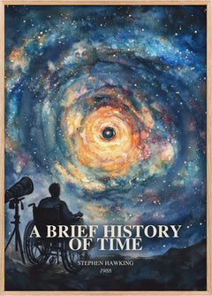 Brief History Of Time Book Watercolour Illustration by Stephen Hawking