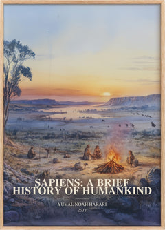 Sapiens: A Brief History Of Humankind Book Watercolour Illustration by Yuval Noah Harari