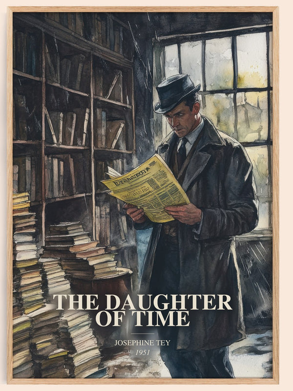 The Daughter Of Time watercolour book poster by Josephine Tey – framed literary art print
