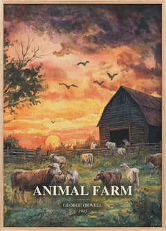 Animal Farm Book Watercolour Illustration by George Orwell